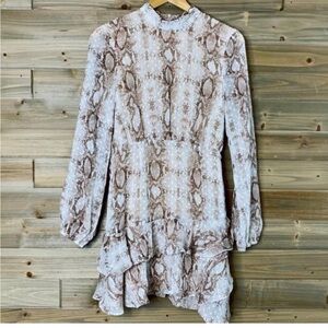 Snake Print Long Sleeve Dress
